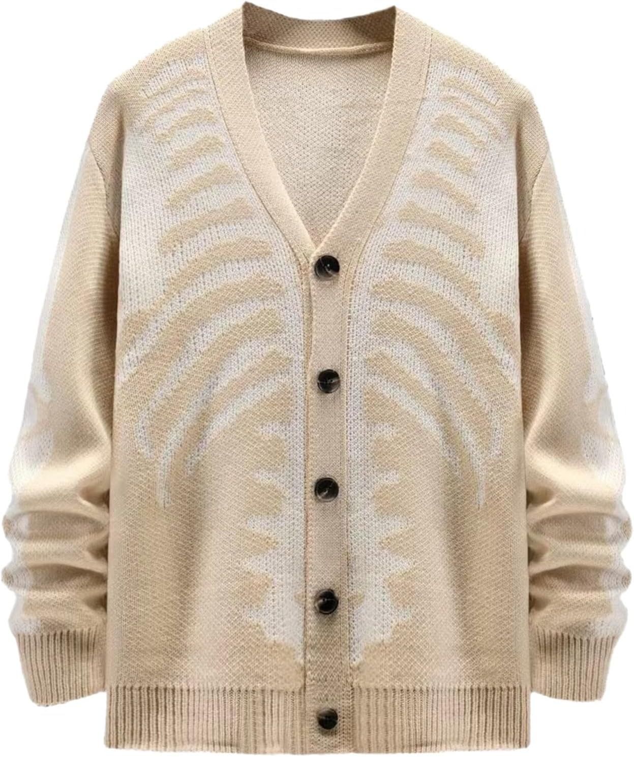 Halloween Skeleton Pattern Button Fly Cardigan