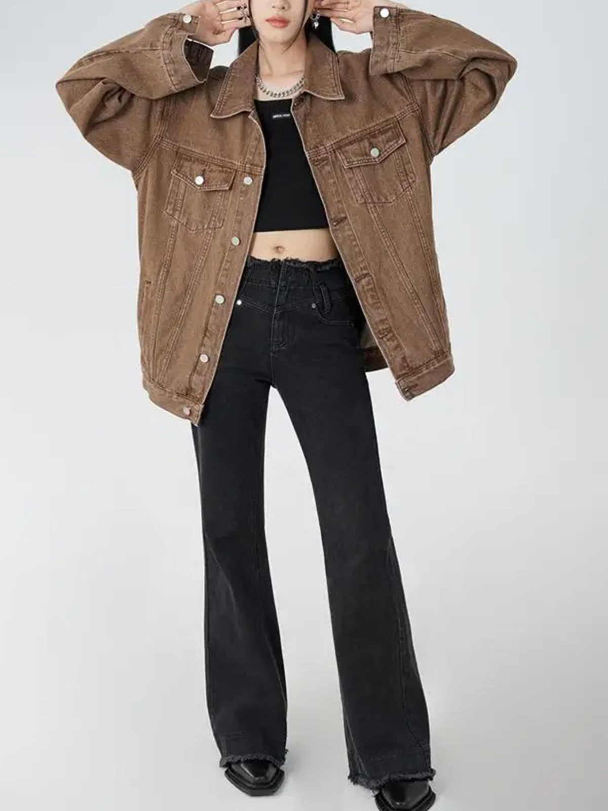 Women's Casual Trendy Button Denim Jacket with Pockets(BUY 2 FREE SHIPPING)