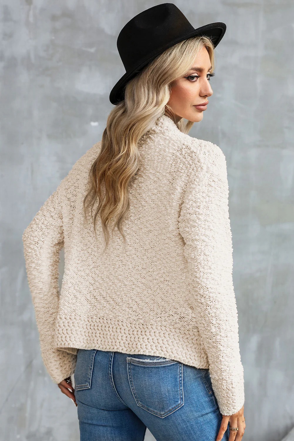 Women's Casual Long Sleeve Chunky Knit Open Front Cardigan