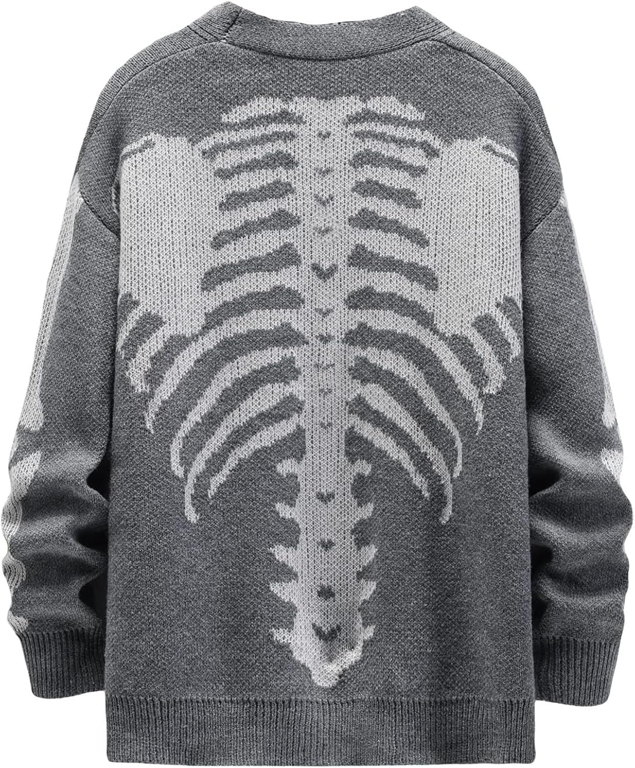 Halloween Skeleton Pattern Button Fly Cardigan