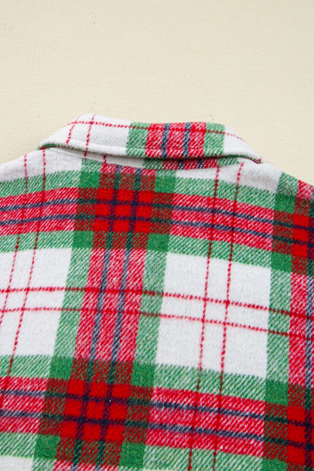 Women's Christmas Plaid Buttoned Casual Flannel Shacket