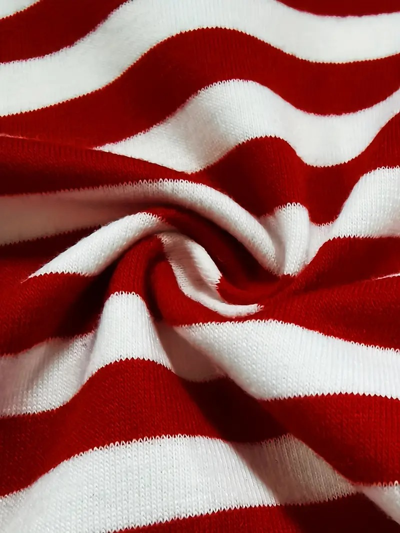 Women's Striped Print Long Sleeve V Neck Sweatshirt and Shorts Set