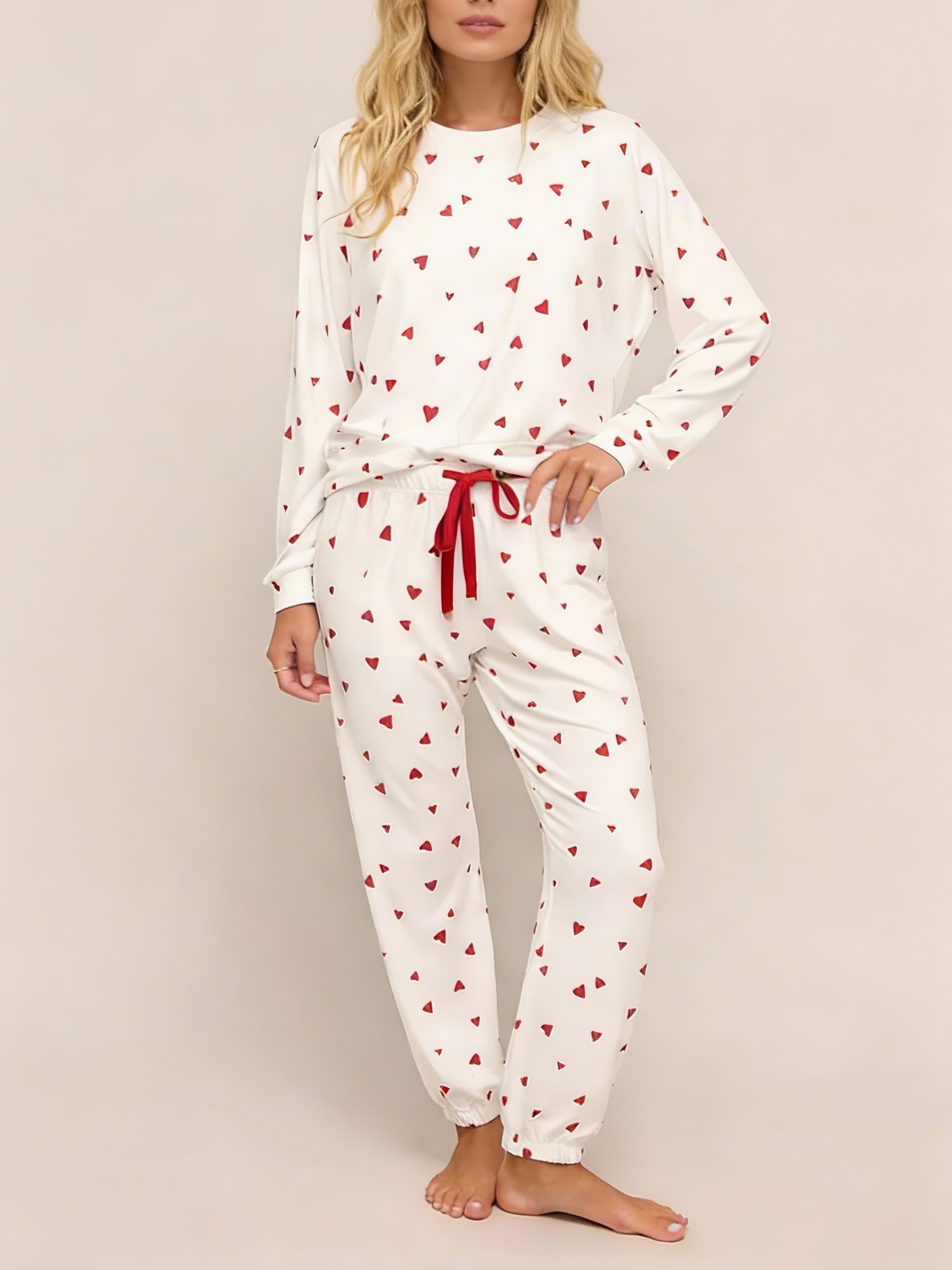Women's Valentine's Day Heart Loungewear Two-piece Set