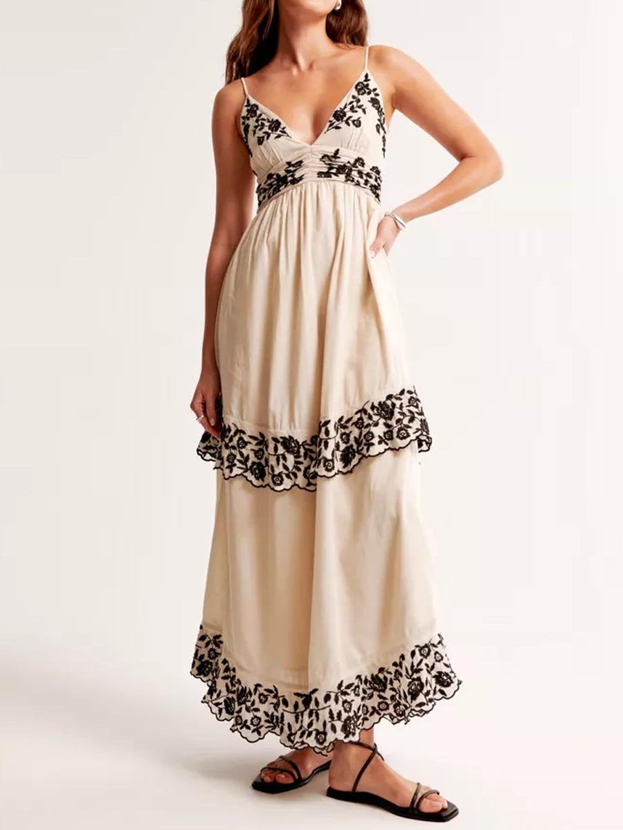 Women Tiered Ruffle Maxi Dress