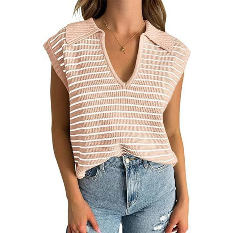 New🔥Women's V-Neck Striped Tank Top