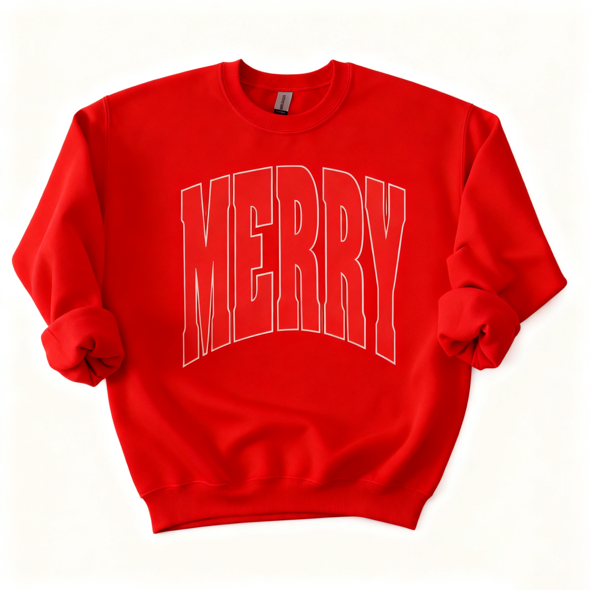 Merry Oversized Print Christmas Sweatshirt