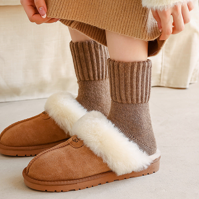 Solid Color Thick Terry Socks