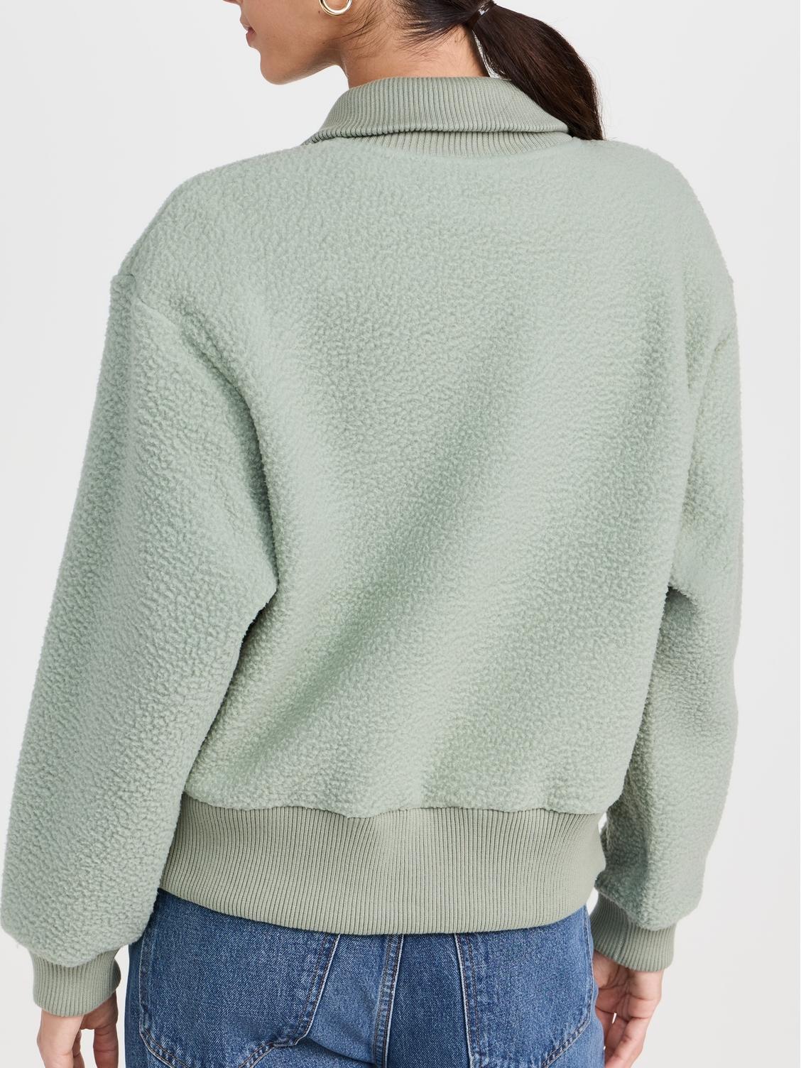  Women's Half Zip Oversized V Neck Fuzzy Knit Chunky Fleece