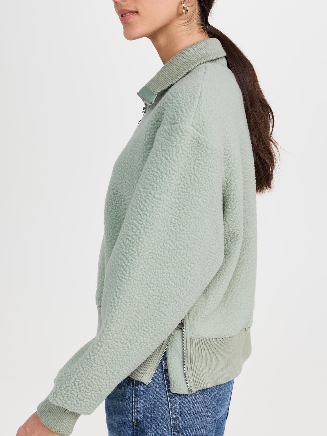  Women's Half Zip Oversized V Neck Fuzzy Knit Chunky Fleece