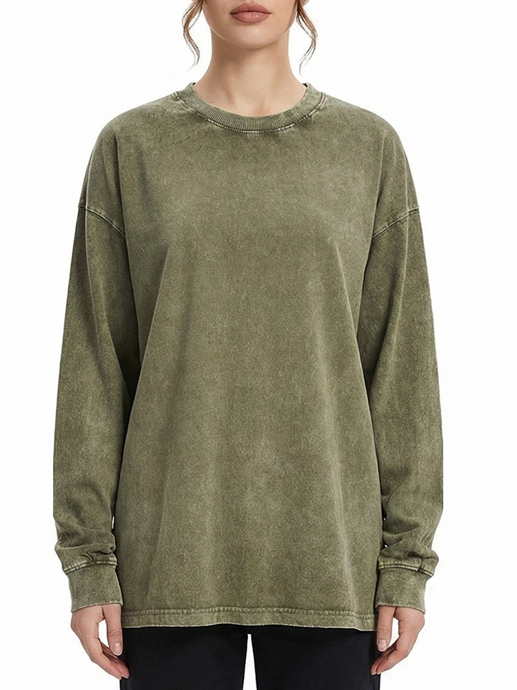 Women's Stone Wash Loose Fit Sweatshirt (Buy 2 Free Shipping)