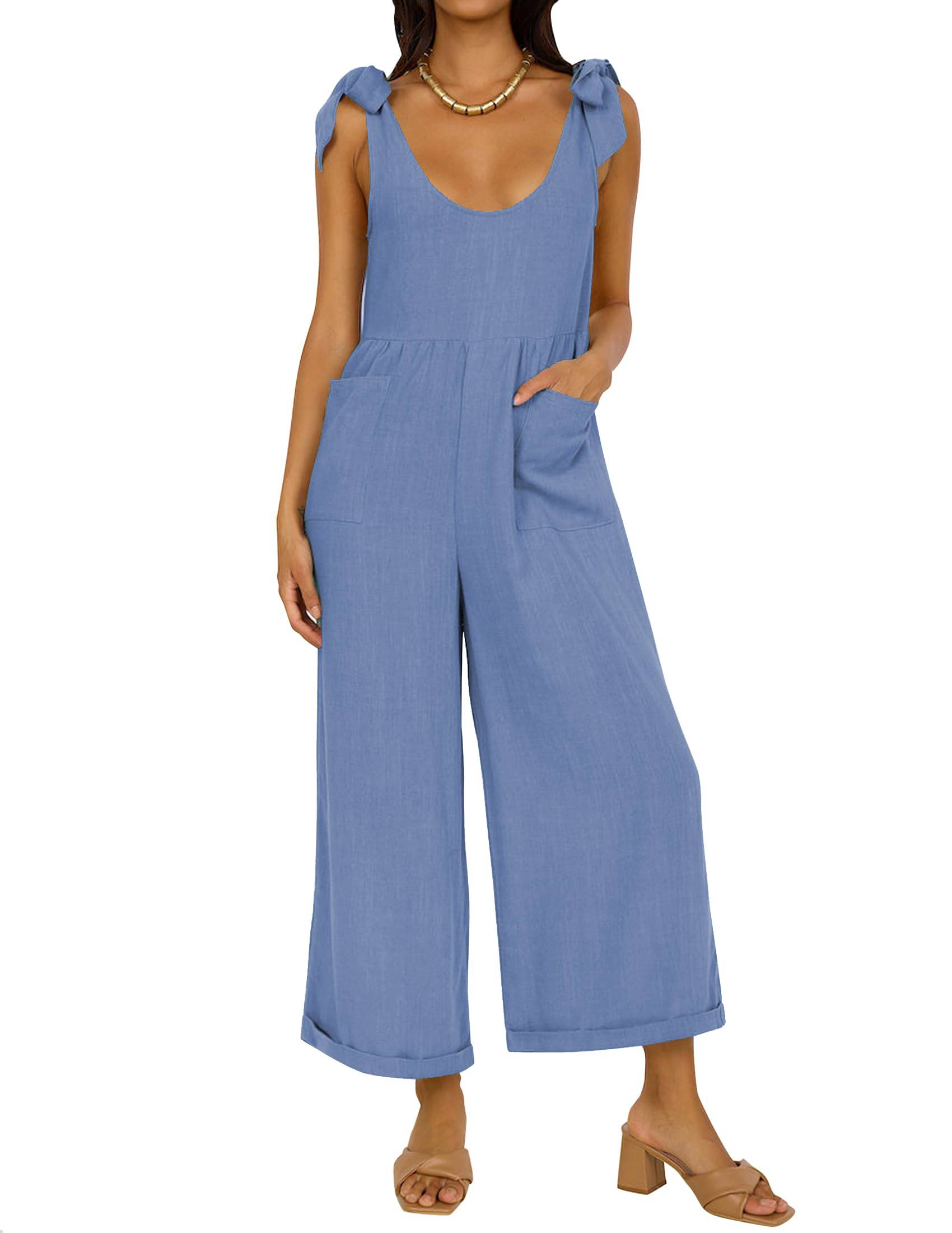Women's Summer Loose Jumpsuits Wide Leg Long Overall Rompers with Pockets(BUY 2 FREE SHIPPING)