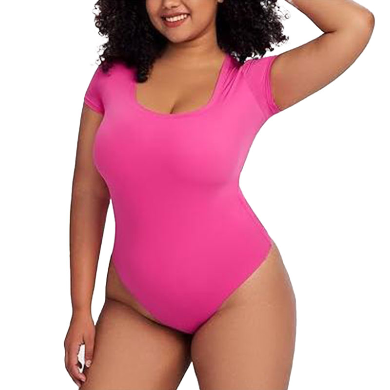 ⏰🔥Women's Scoop Neck Short Sleeve Bodysuit Slimming Top(Buy 2 Free Shipping)