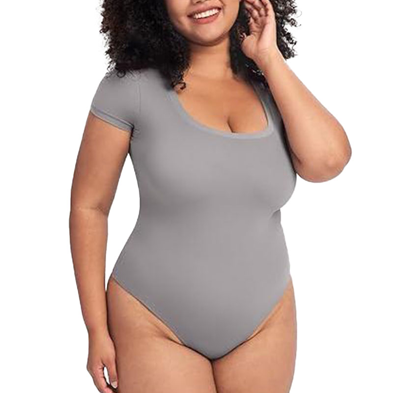 ⏰🔥Women's Scoop Neck Short Sleeve Bodysuit Slimming Top(Buy 2 Free Shipping)