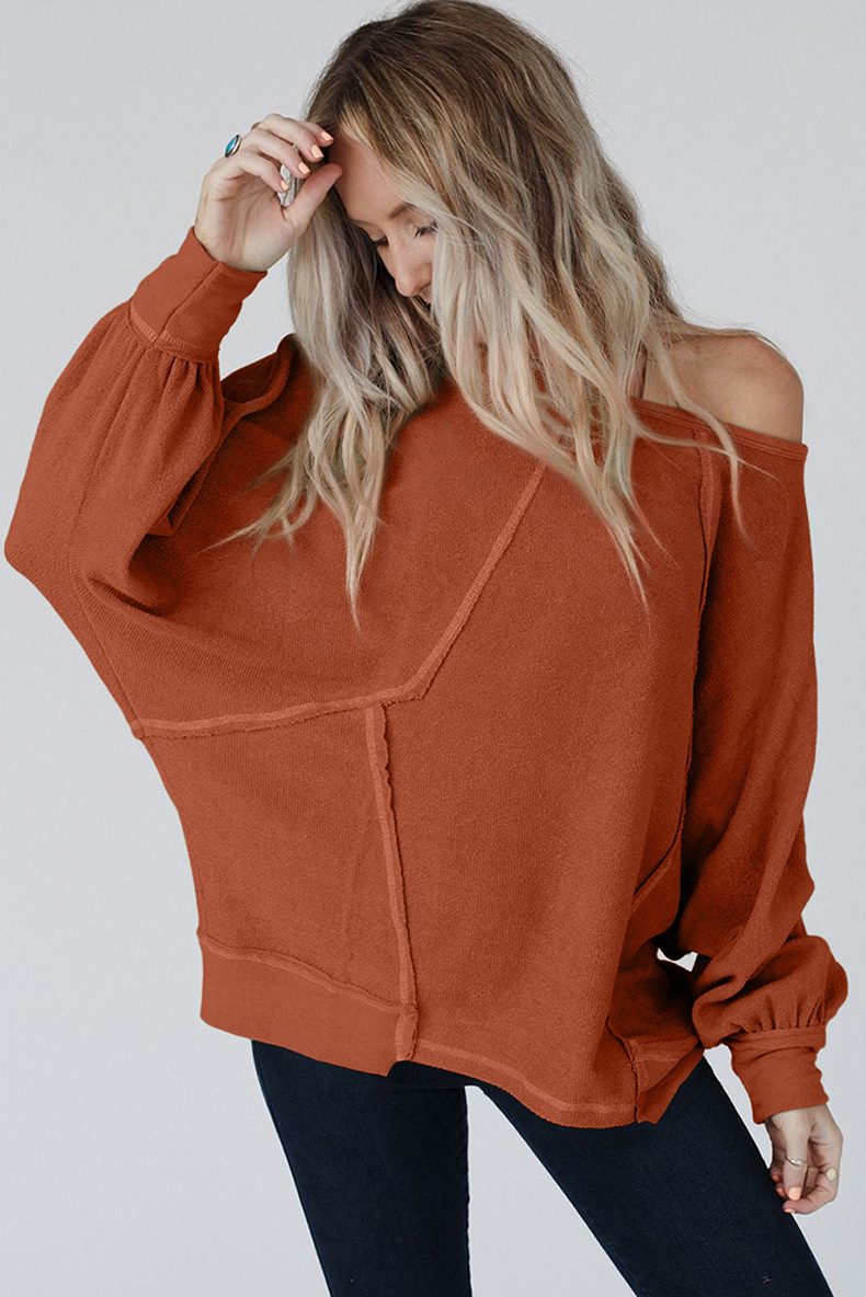 50% OFF🔥Exposed Seam Patchwork Dolman Sleeve Top(BUY 2 FREE SHIPPING)