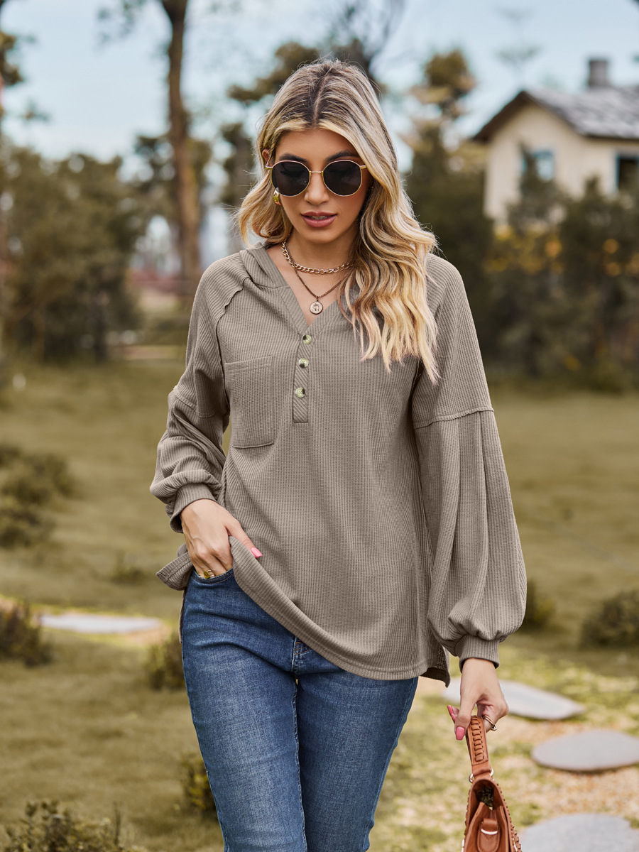 🔥🔥HOT SALE-DROPPED SHOULDER BUTTON-DOWN HOODIE(BUY 2 FREE SHIPPING)