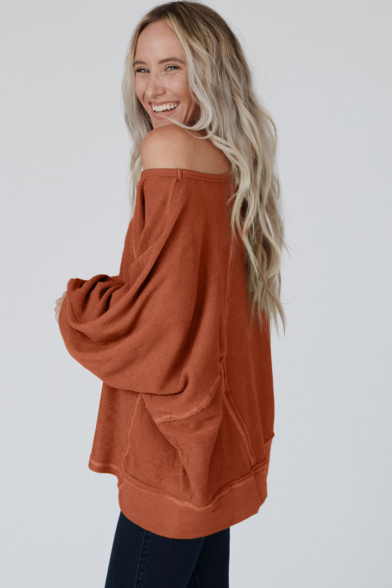 50% OFF🔥Exposed Seam Patchwork Dolman Sleeve Top(BUY 2 FREE SHIPPING)