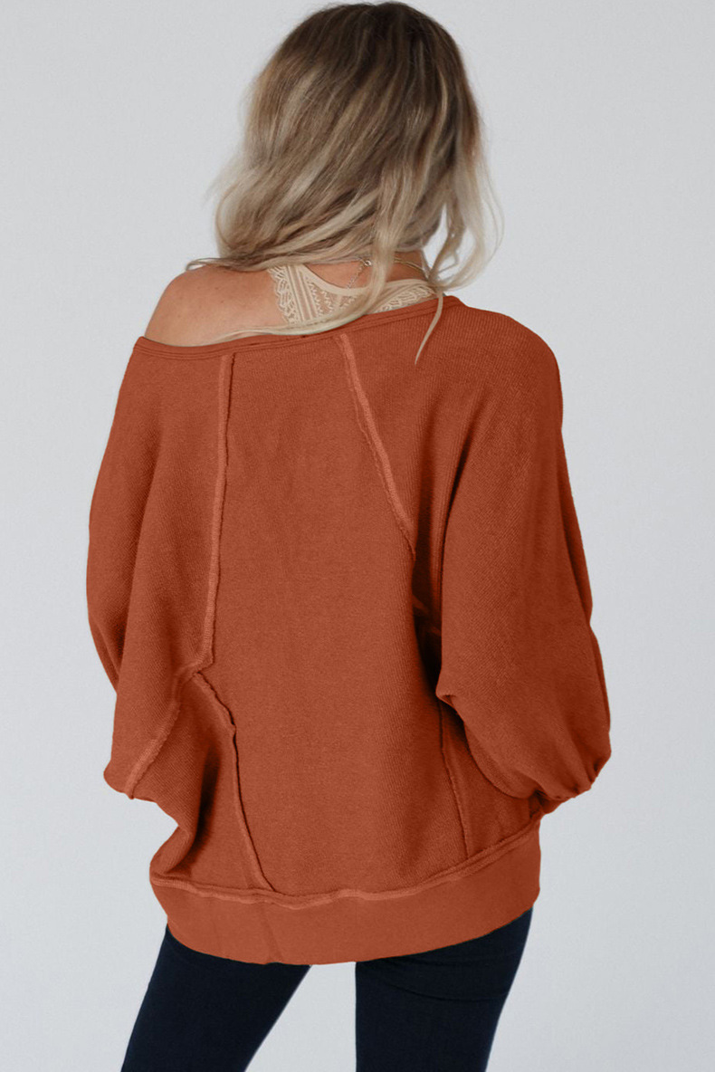 50% OFF🔥Exposed Seam Patchwork Dolman Sleeve Top(BUY 2 FREE SHIPPING)