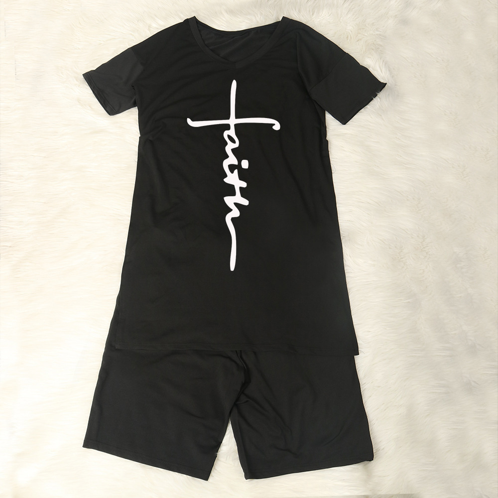 Mid Length Top And Shorts Two-Piece Set