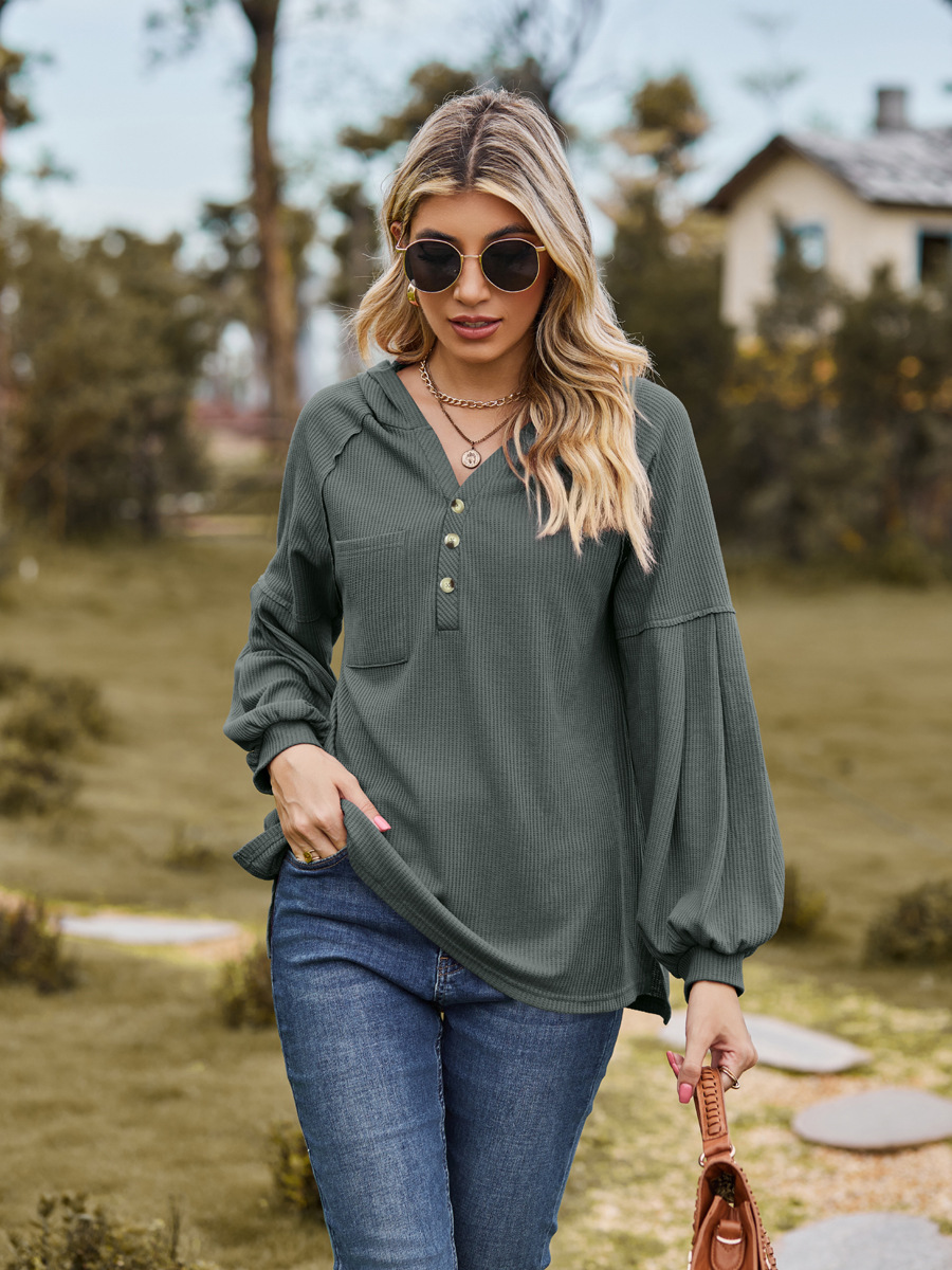 🔥🔥HOT SALE-DROPPED SHOULDER BUTTON-DOWN HOODIE(BUY 2 FREE SHIPPING)