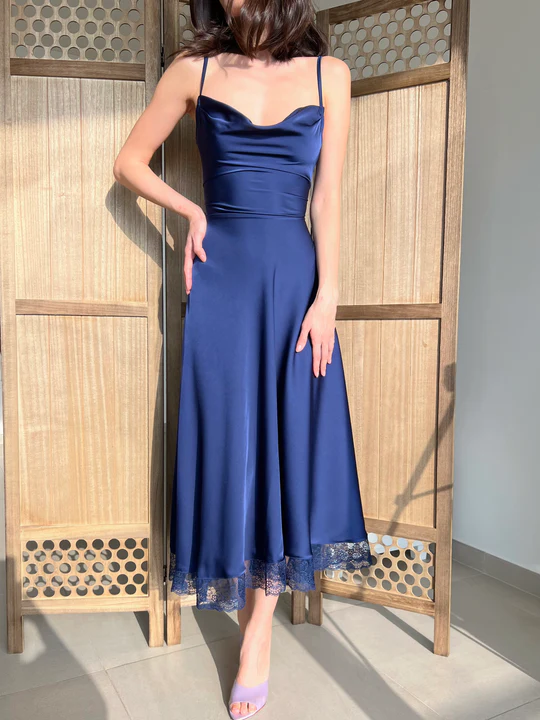 New Silk Cowl Maxi Dress