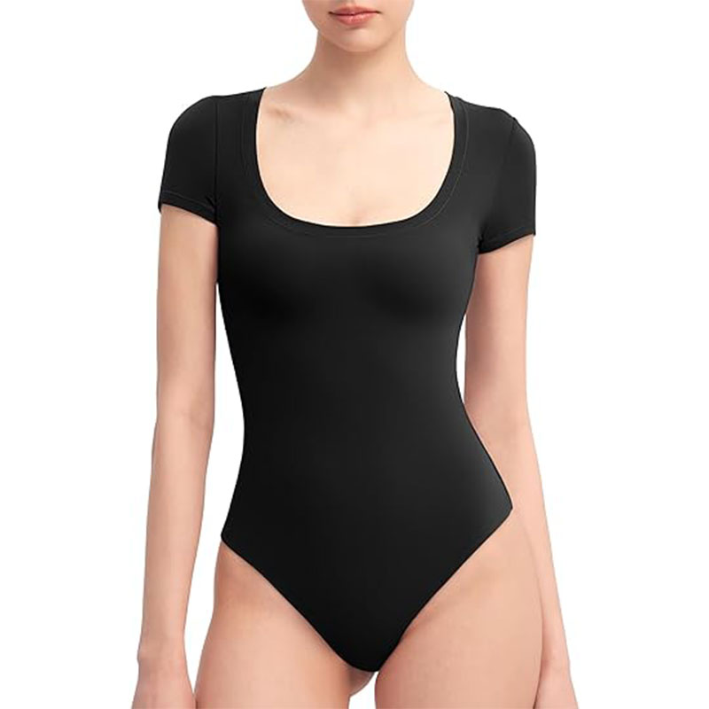 ⏰🔥Women's Scoop Neck Short Sleeve Bodysuit Slimming Top(Buy 2 Free Shipping)