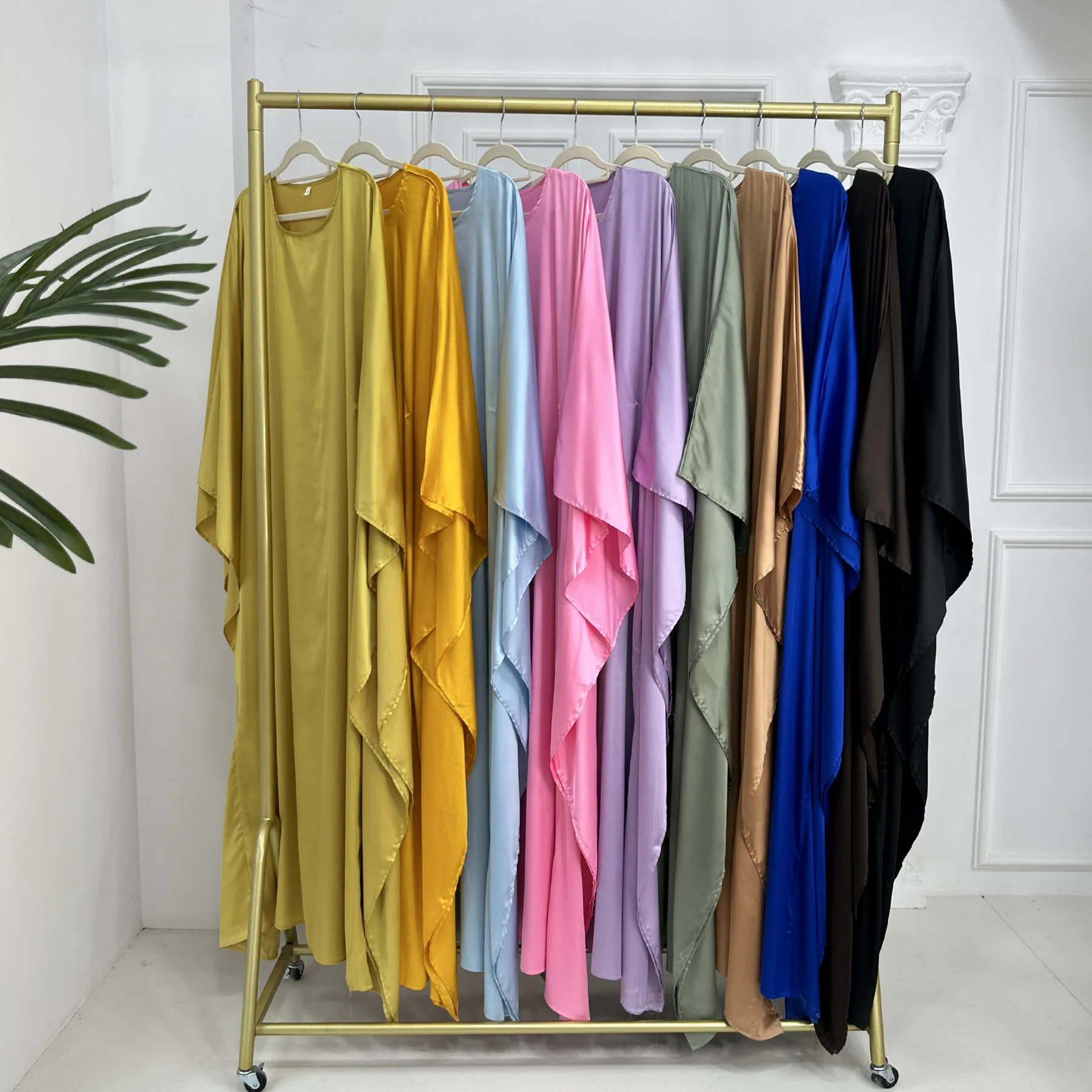 2024 New Women's Batwing Butterfly Sleeve Round Neck Maxi Dress(BUY 2 FREE SHIPPING)