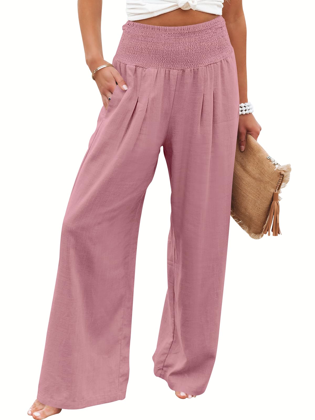 Women's High Waist Linen Casual Wide Leg Pants(Buy 3 Free Shipping)