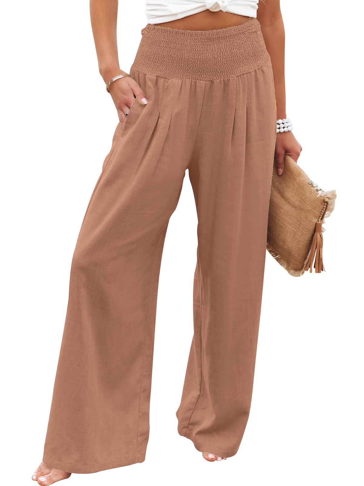 Women's High Waist Linen Casual Wide Leg Pants(Buy 3 Free Shipping)
