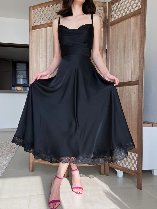 New Silk Cowl Maxi Dress