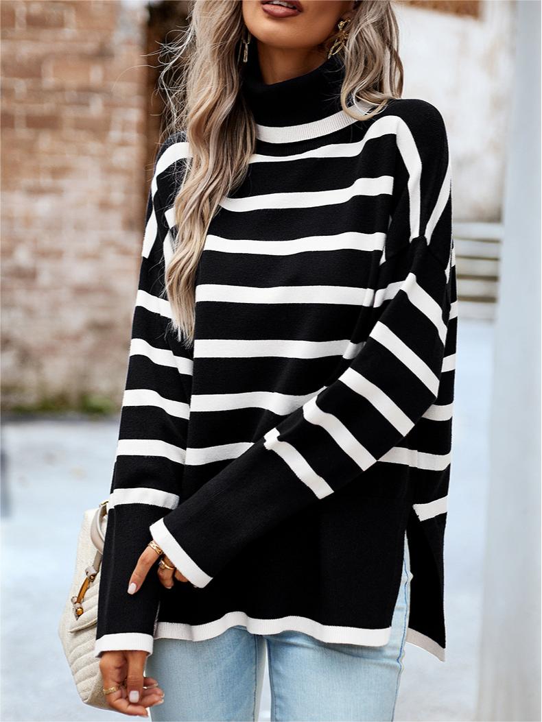 Split-Hem Turtleneck Sweater (Buy 2 Free Shipping)