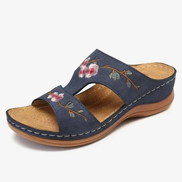 Women's  Embroidered Flower Summer Sandals