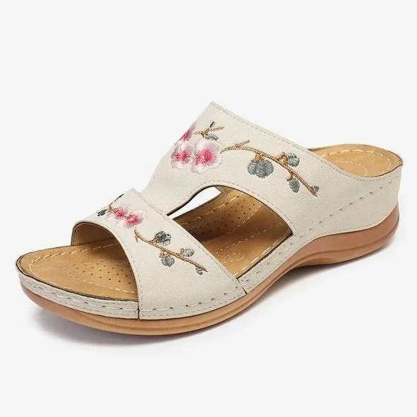 Women's  Embroidered Flower Summer Sandals