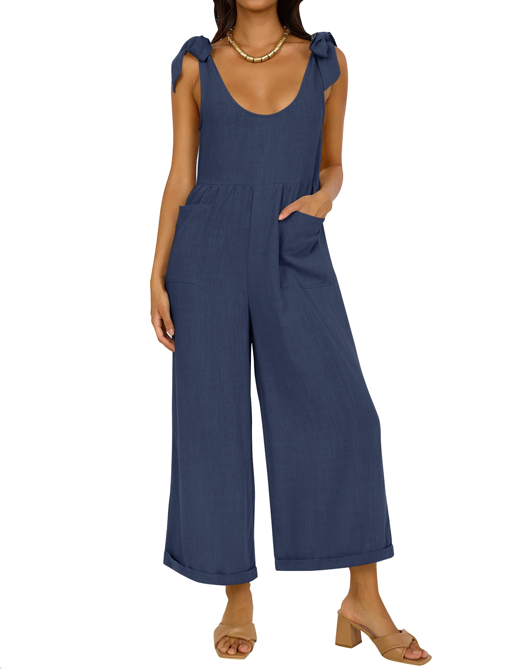 Women's Summer Loose Jumpsuits Wide Leg Long Overall Rompers with Pockets(BUY 2 FREE SHIPPING)
