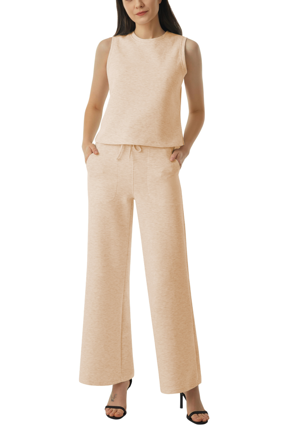 2024 Women's Sleeveless Vest Top & Wide Leg Casual Pants 2-piece Set (Buy 2 Free Shipping)