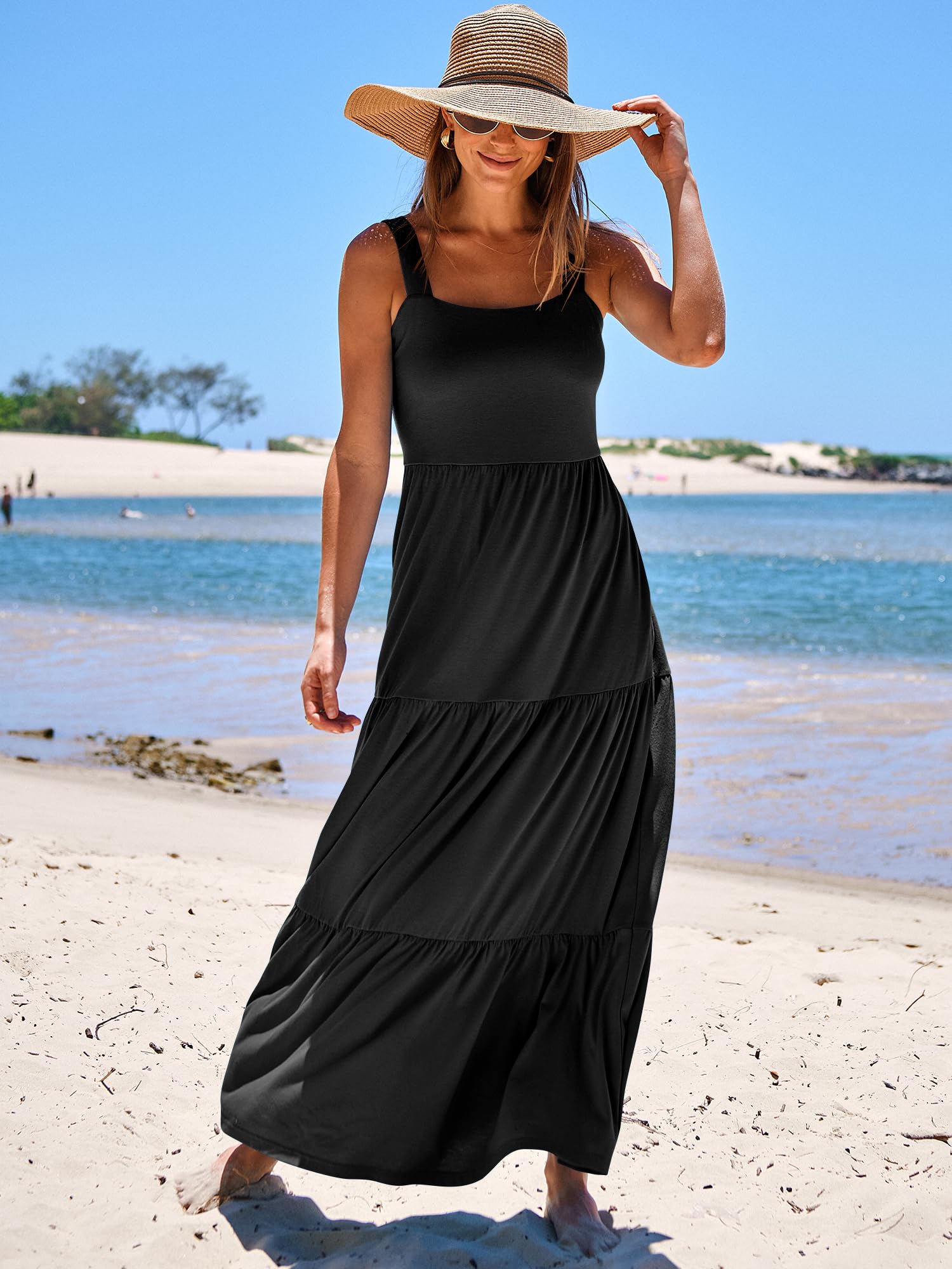 Women's Casual Sleeveless Swing Dresses Long Maxi with Pockets（BUY 2 FREE SHIPPING）