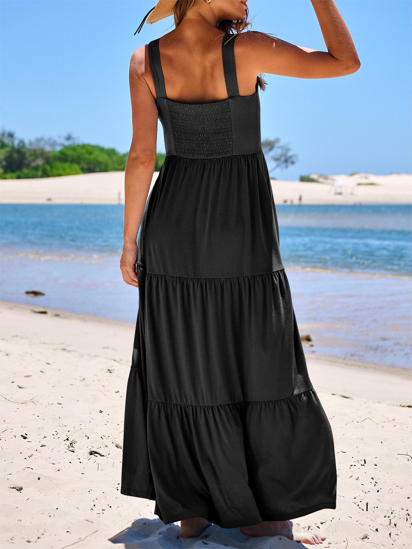 2024 Women's Casual Sleeveless Swing Dresses Long Maxi with Pockets（BUY 2 FREE SHIPPING）