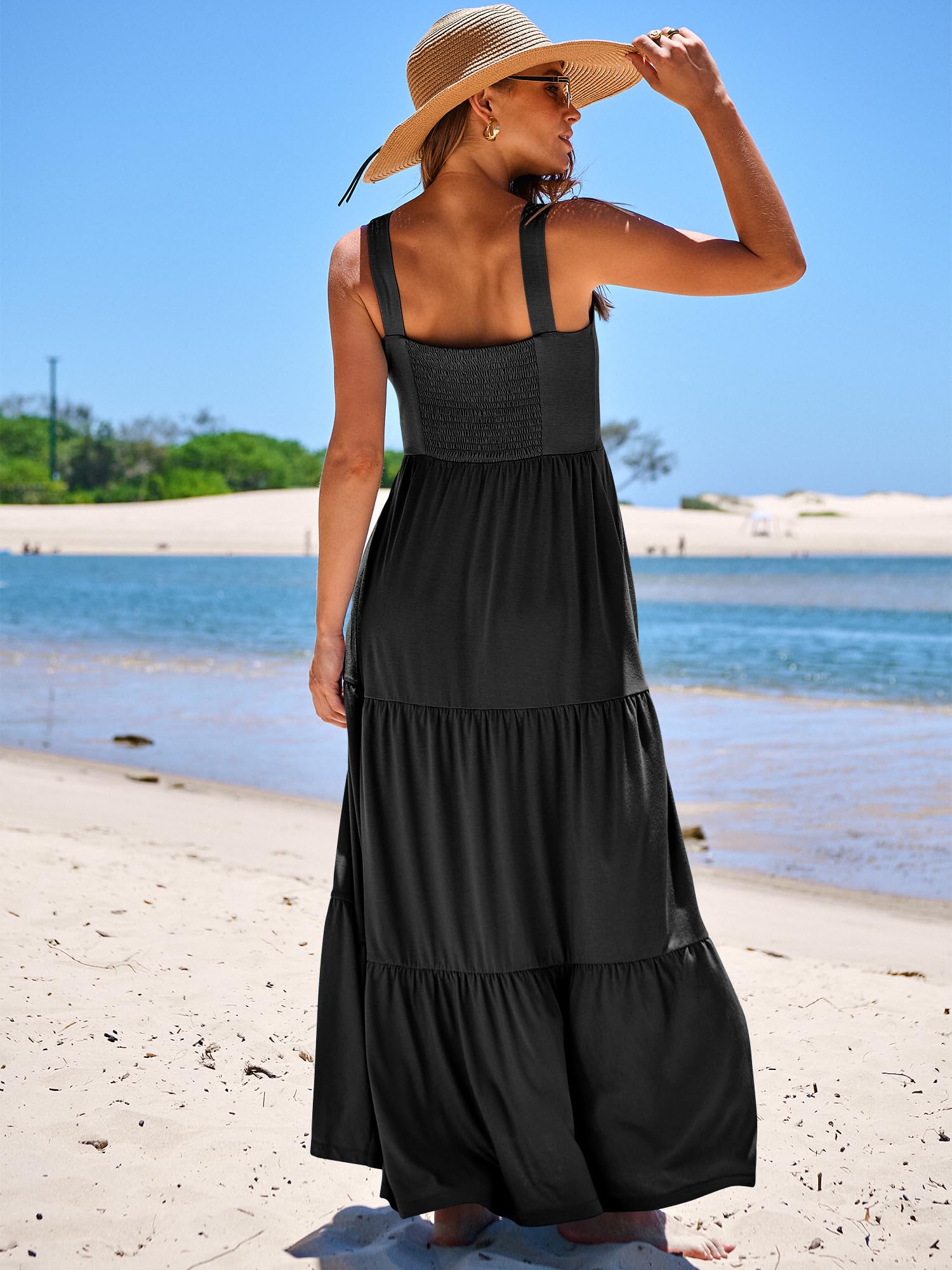 Women's Casual Sleeveless Swing Dresses Long Maxi with Pockets（BUY 2 FREE SHIPPING）