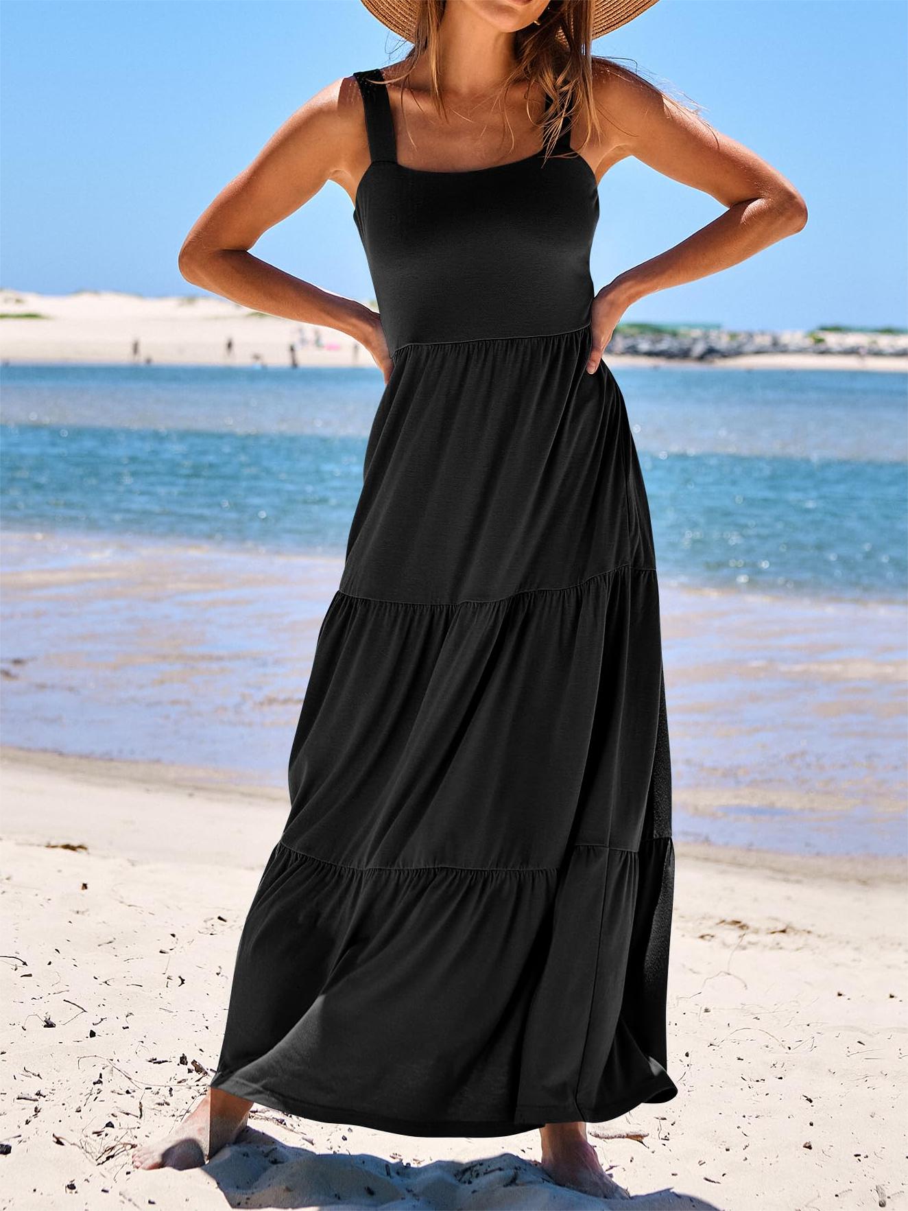 2024 Women's Casual Sleeveless Swing Dresses Long Maxi with Pockets（BUY 2 FREE SHIPPING）