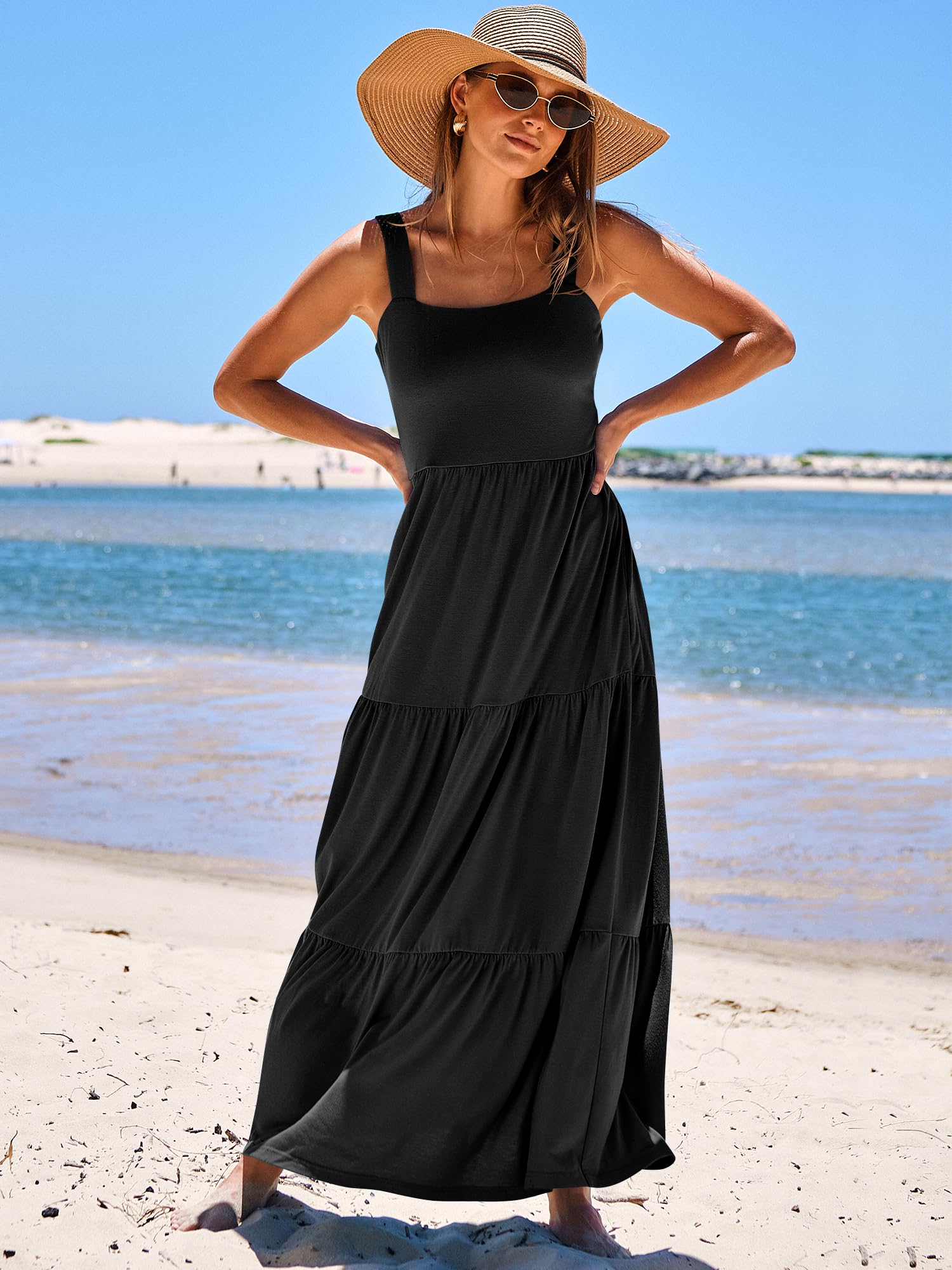 Women's Casual Sleeveless Swing Dresses Long Maxi with Pockets（BUY 2 FREE SHIPPING）