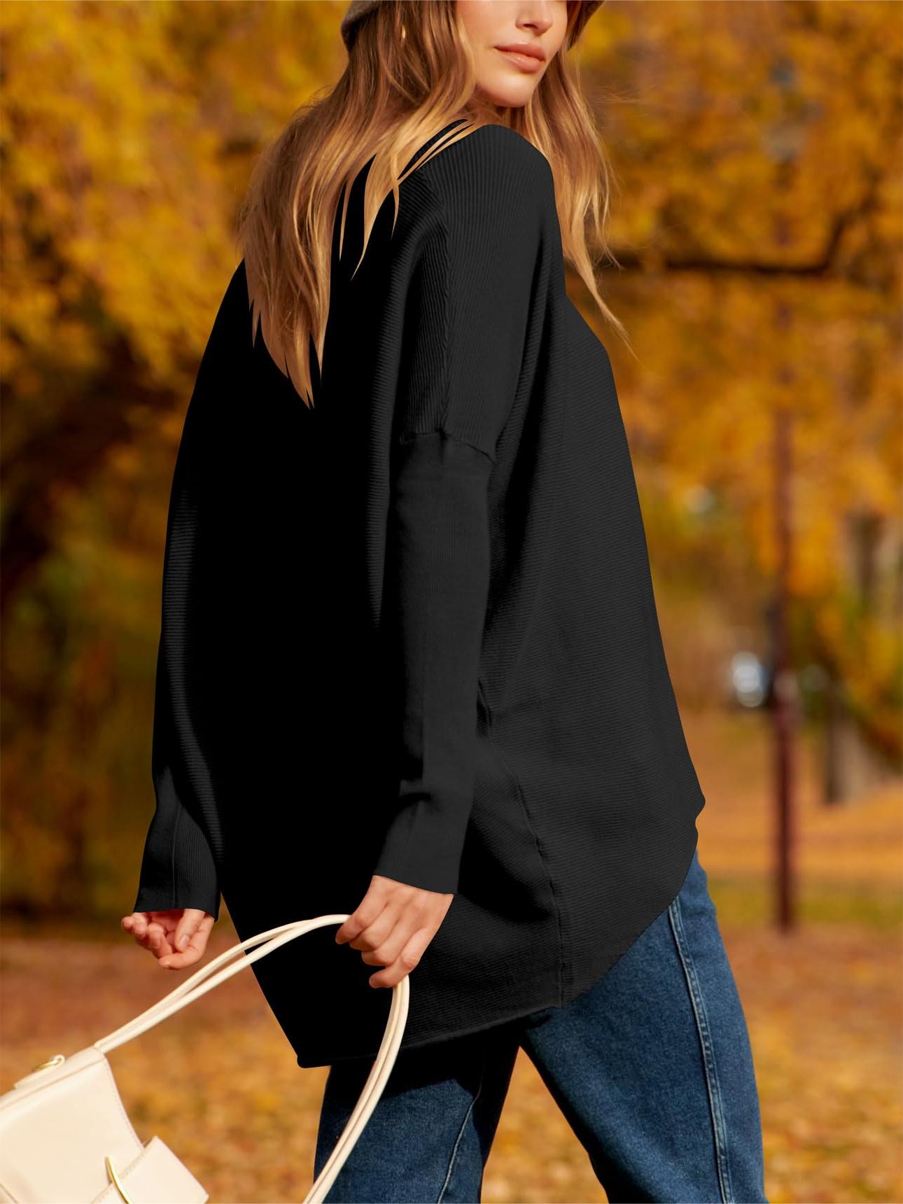 🔥🔥Hot Sale-Women's Oversized Dolman Sleeve Knitted Pullover Casual Top(Buy 2 Get 1 Free)