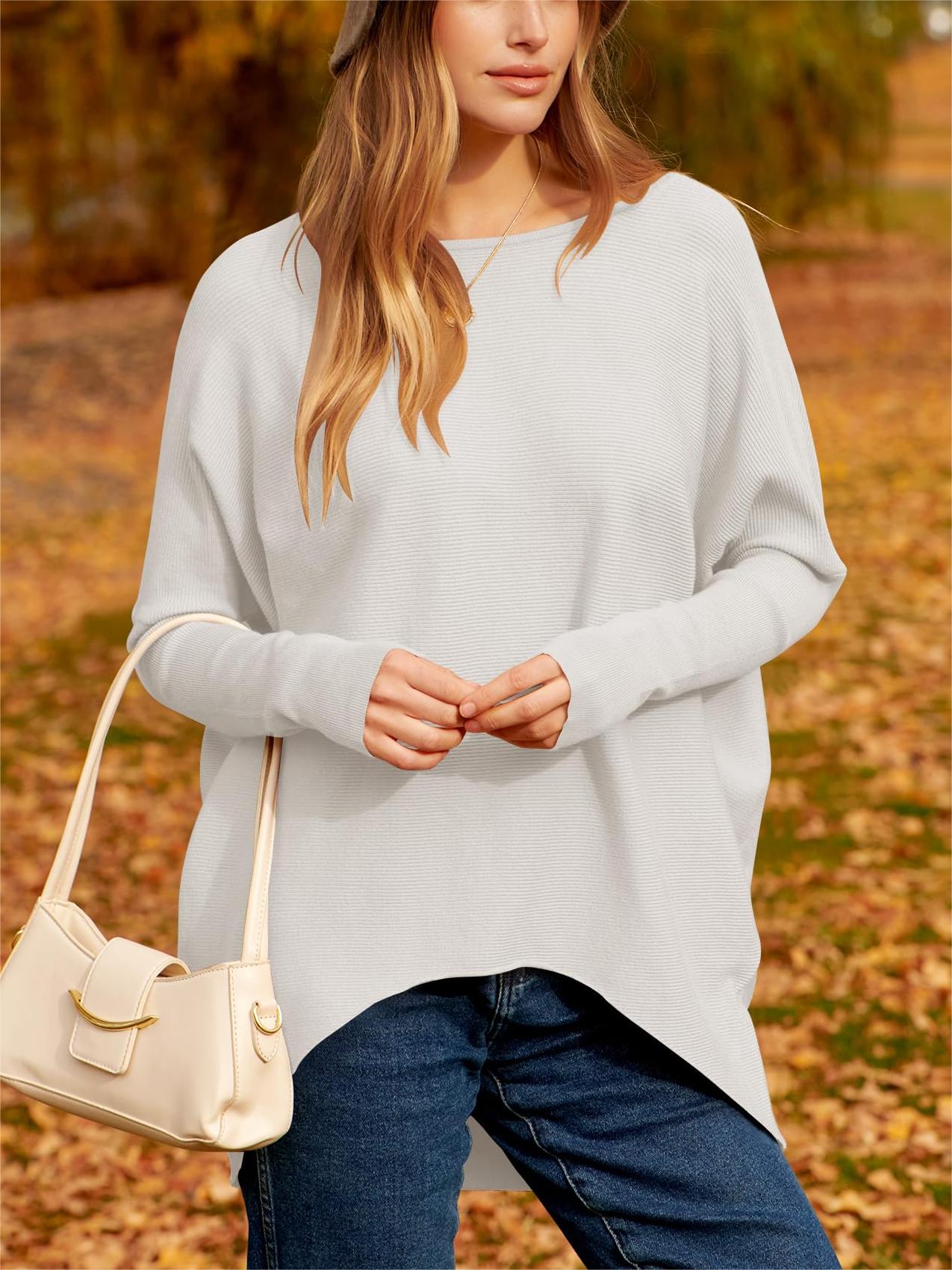 🔥🔥Hot Sale-Women's Oversized Dolman Sleeve Knitted Pullover Casual Top(Buy 2 Get 1 Free)