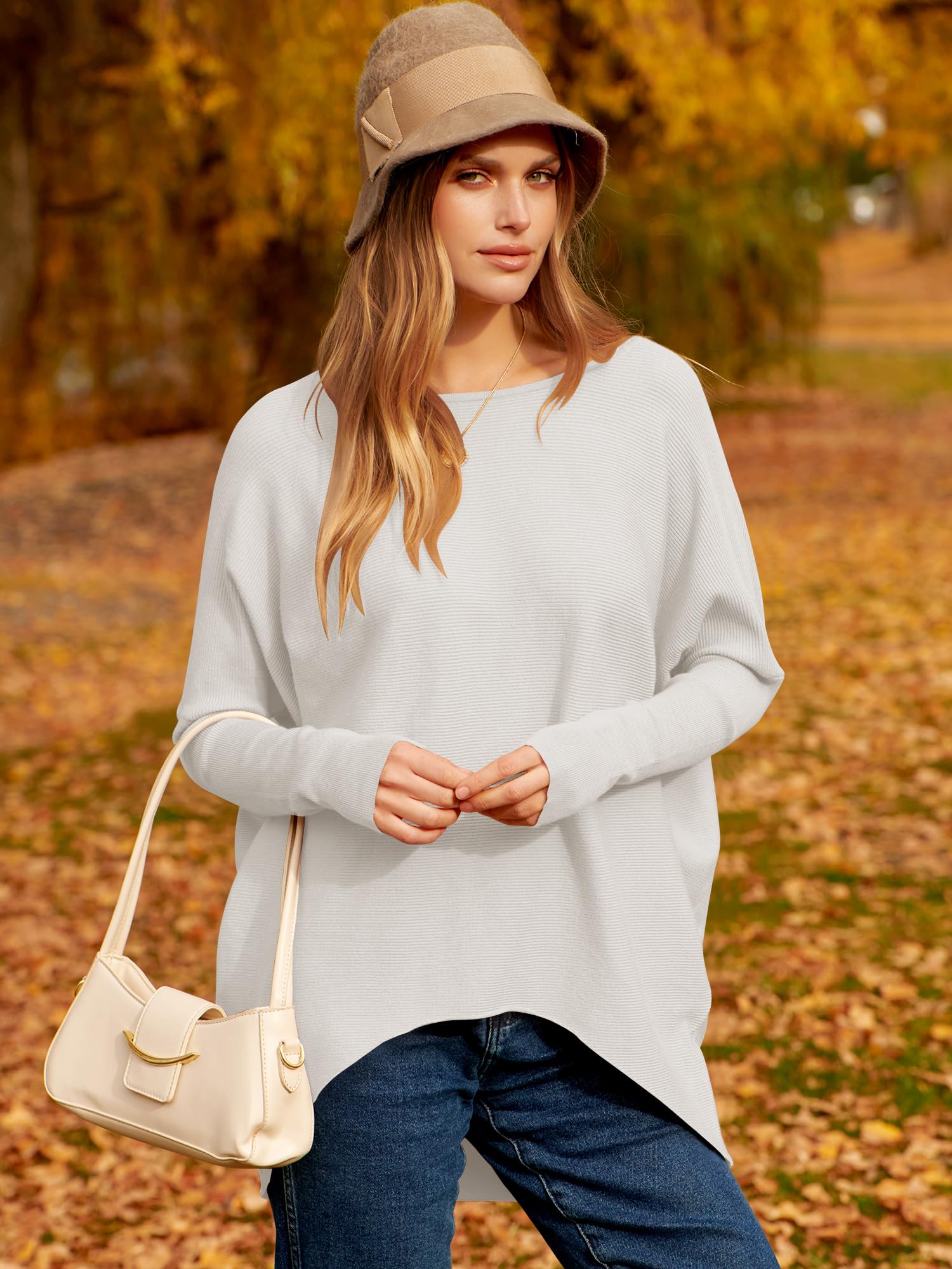 Women's Oversized Dolman Sleeve Knitted Pullover Casual Sweater(Buy 2 Free Shipping)