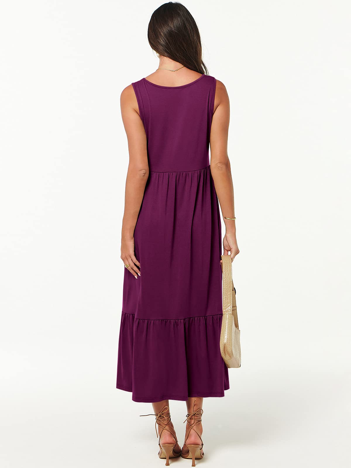 New Women's V Neck Layered Pocket Dress
