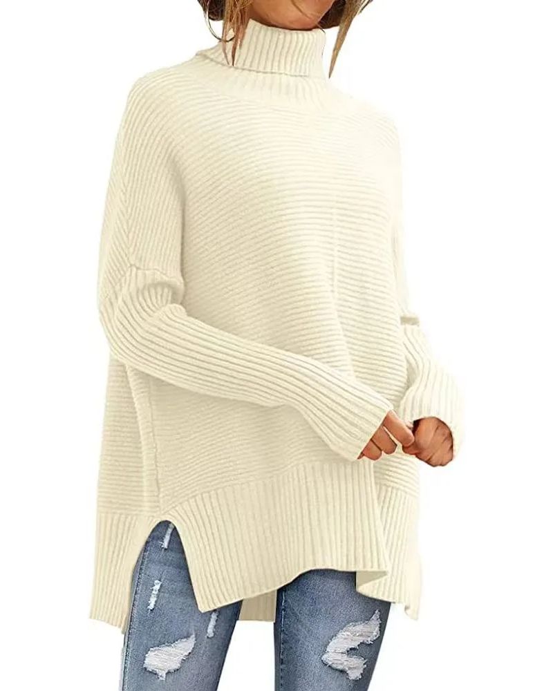 Women's Oversized Turtleneck Sweaters Ribbed Tunic Sweater(BUY 2 FREE SHIPPING)