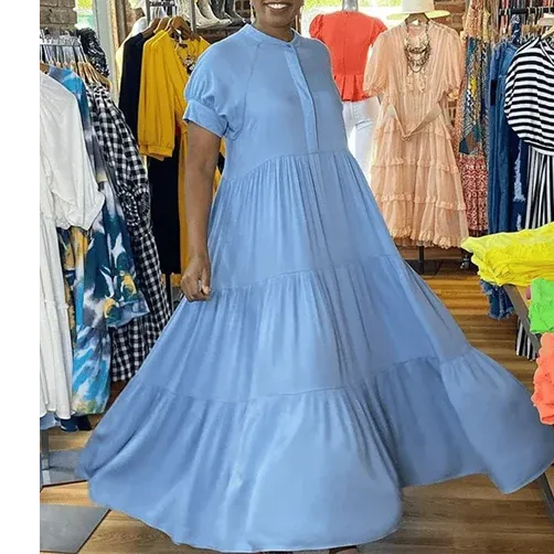 Oversized Tiered Midi Dress-Buy 2 Free Shipping