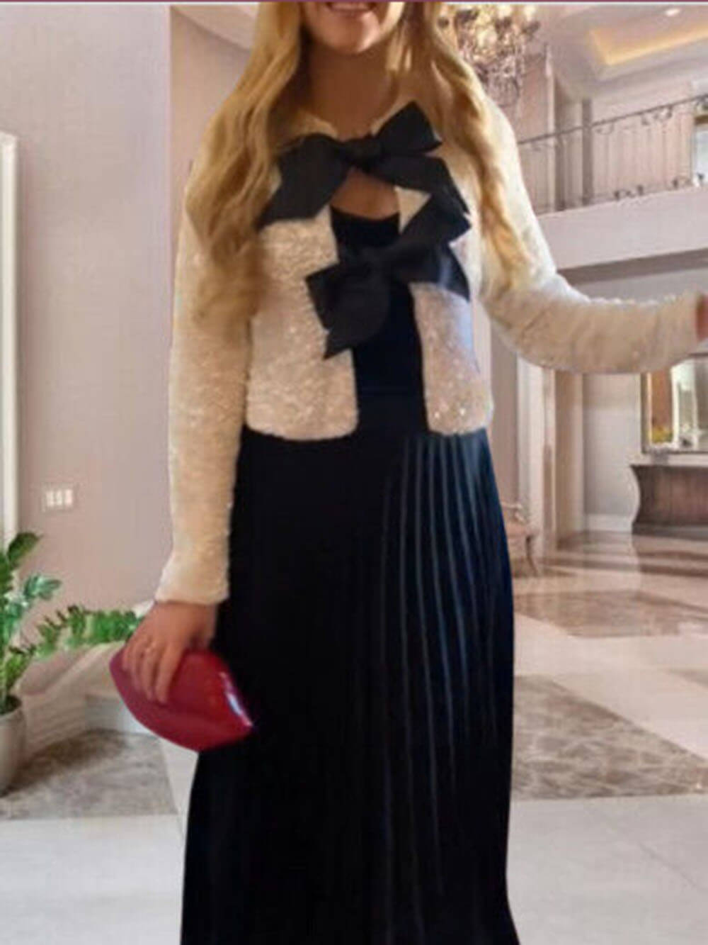 So Beautiful!🌈Tie-front Sequined Jacket