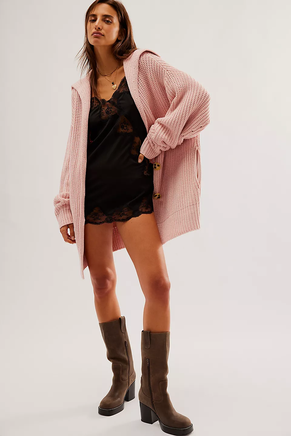 50% OFF🔥Knit Cardigan Open Front Button Oversized Coat