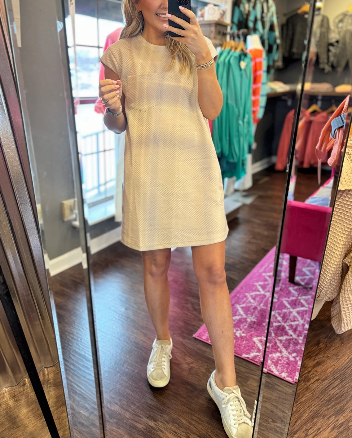  Women's Solid Textured Dress(Buy 2 Free Shipping)