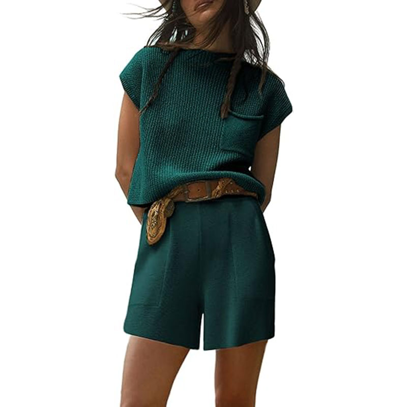 ⏰🔥Women's Two Piece Outfits Knit Elastic Lounge Sets(Buy 2 Free Shipping)