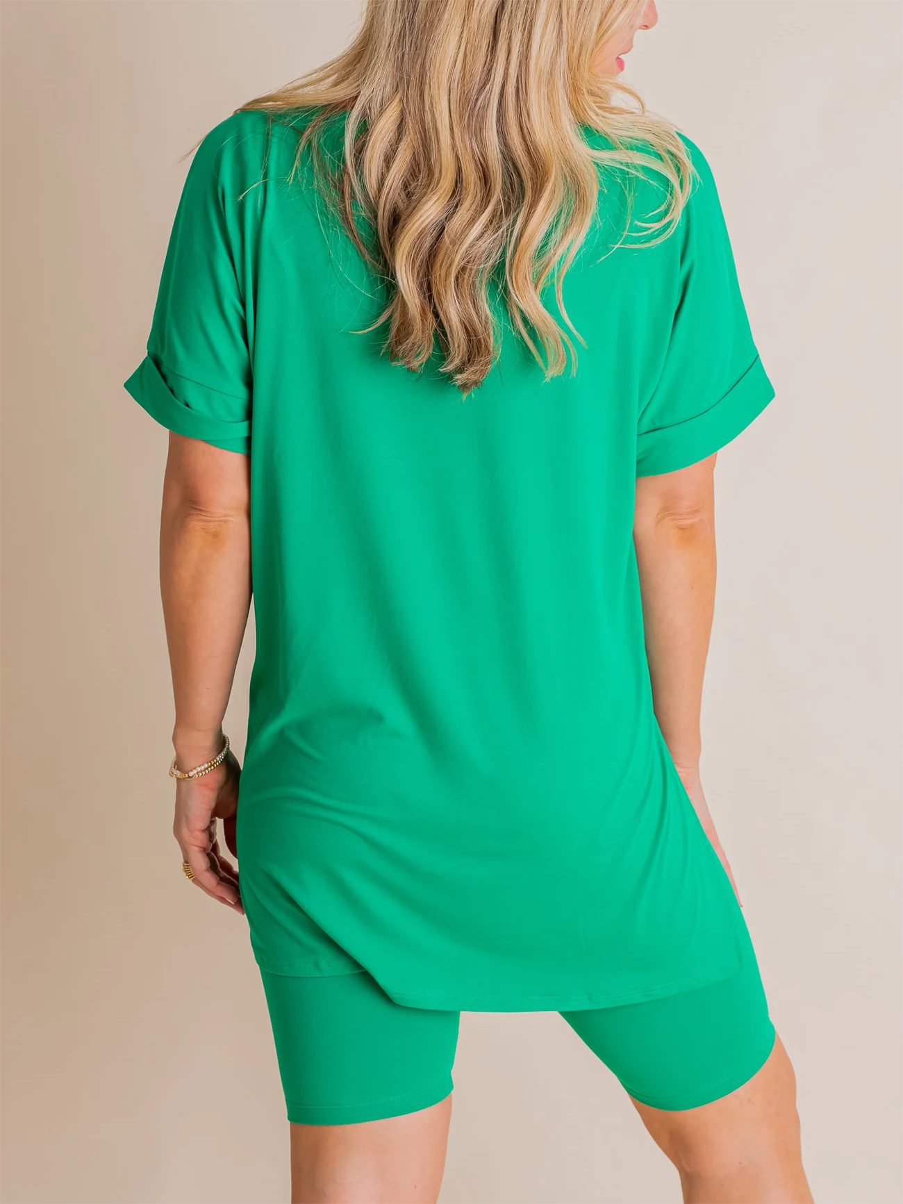 V-neck Short Sleeved Top & Biker Shorts Set(Buy 2 Free Shipping)